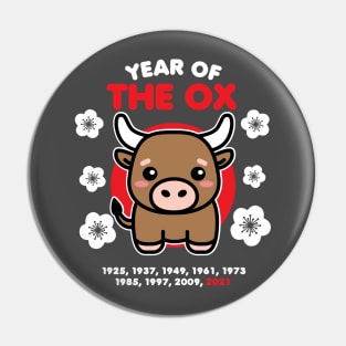 Year of the Ox 2021 Cute Kawaii Design Pin