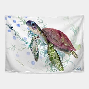 Happy Sea Turtle Tapestry