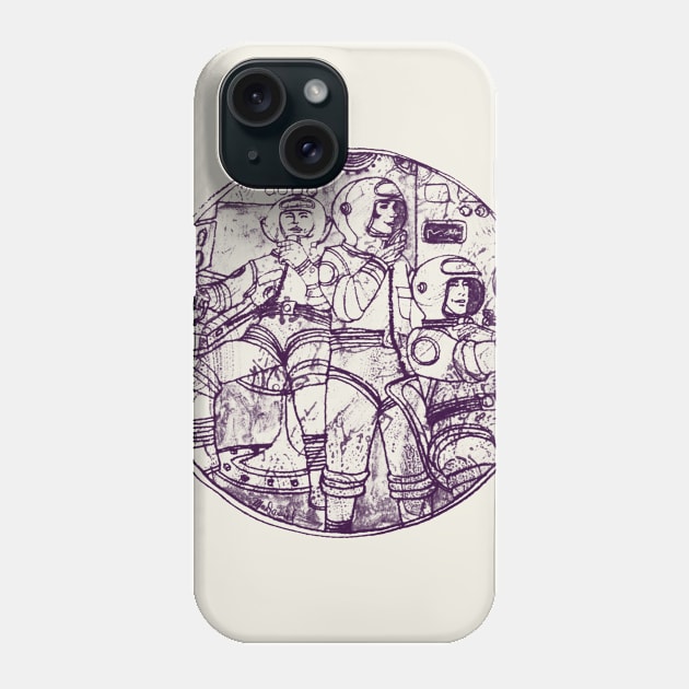 60s Spacemen Illustration Design Phone Case by CultOfRomance