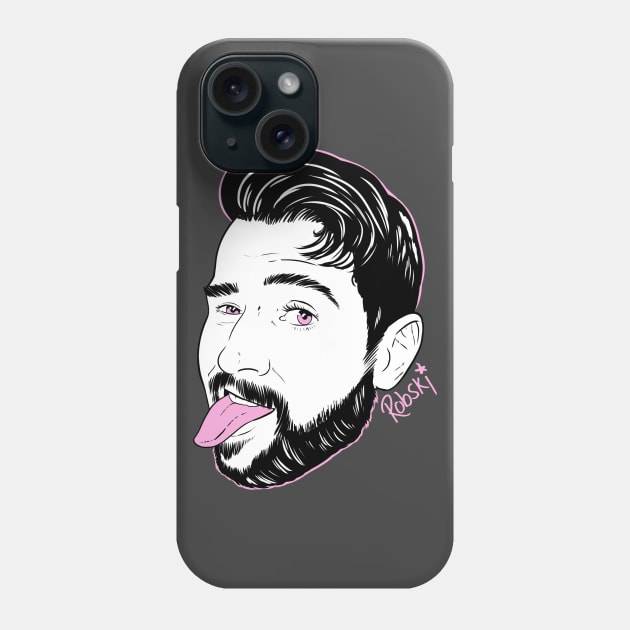 Dan stick your... tongue out - black and white Phone Case by RobskiArt