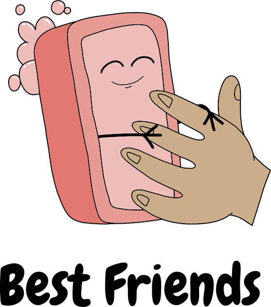 Soap Hand Best Friends Kids T-Shirt by pako-valor