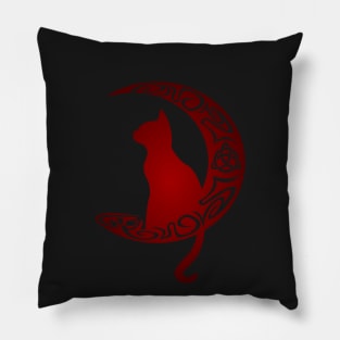 Celtic Moon Cat Triquetra Pillow