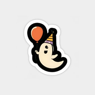 Funny ghost holding ballon retro Magnet