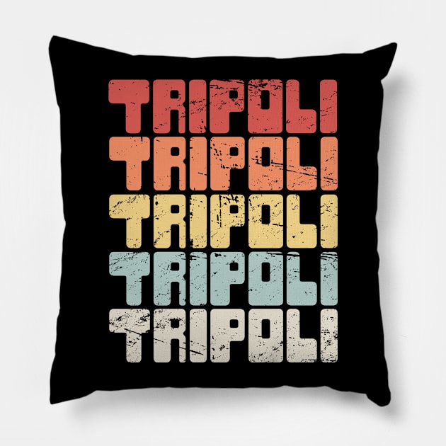 Vintage TRIPOLI Lebanon Text Pillow by MeatMan