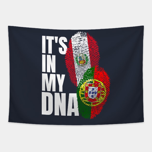 Portuguese And Peruvian Mix DNA Flag Heritage Gift Tapestry by Just Rep It!!