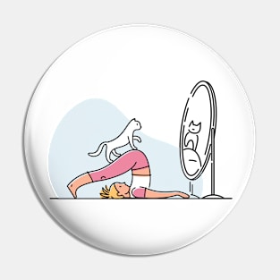 YOGA WITH CAT ILLUSTRATION Pin