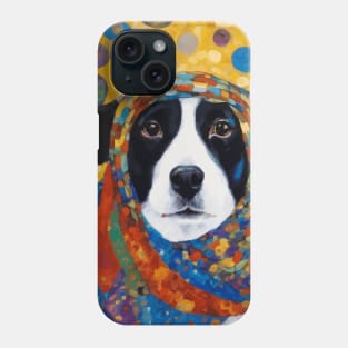 Gustav Klimt Style Dog with Colorful Scarf Phone Case