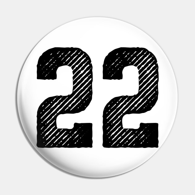 Rough Number 22 Pin by colorsplash