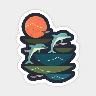 Sunset Dolphins Magnet