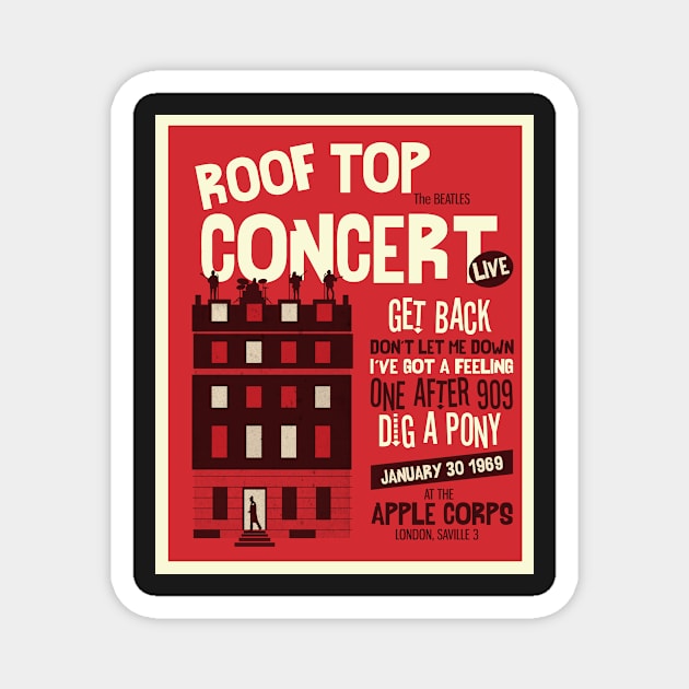 Roof top concert red Magnet by chillstudio