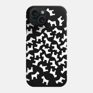 Black and White Schnauzers Pattern Phone Case