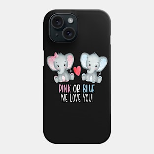 Baby Elephant Pink And Blue We Love You Phone Case