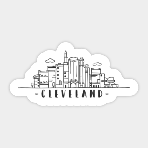 Cleveland Ohio America Skyline Cleveland Sticker Teepublic
