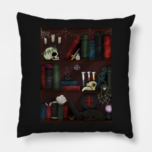 Bookshelf of WitchCraft and Oddities Pillow