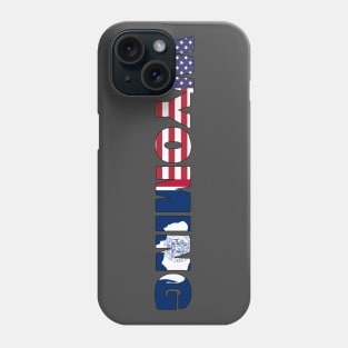 Wyoming State Flag/American Flag Logo Phone Case