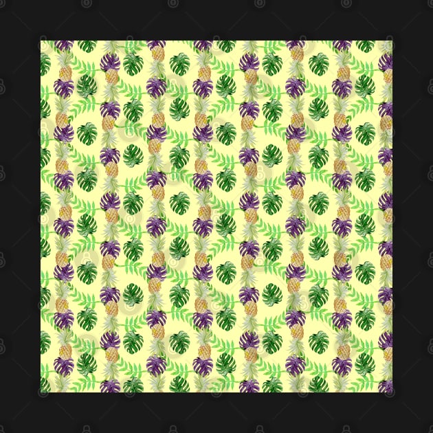 Tropical Pinapple and Leaves Pattern by sarahwainwright