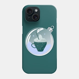 Coffe cup Cappuccino in Christmas bauble Phone Case