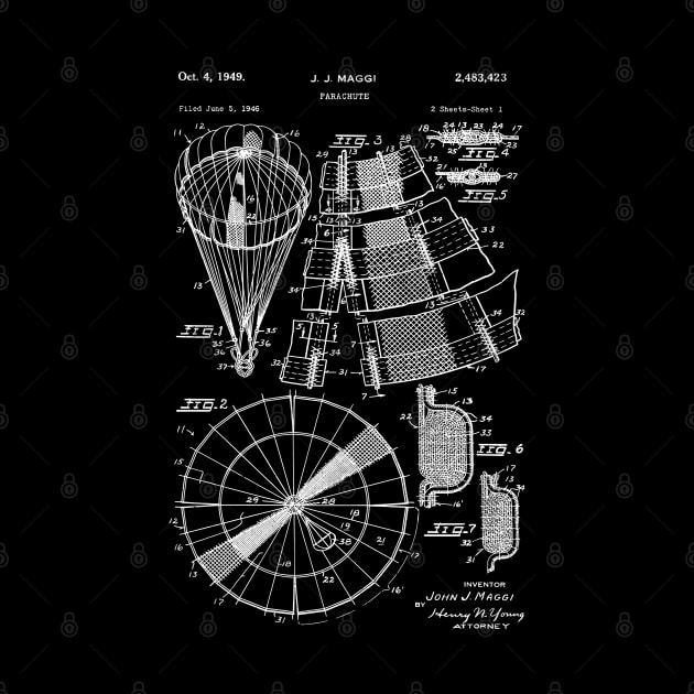 Skydiving Gift Ideas Parachute Patent Invention by MadebyDesign