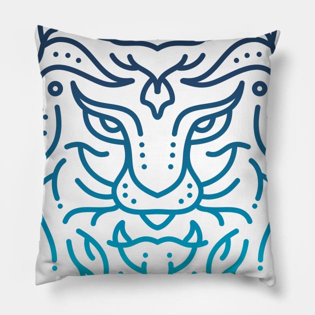 Wild Cat Pillow by VEKTORKITA