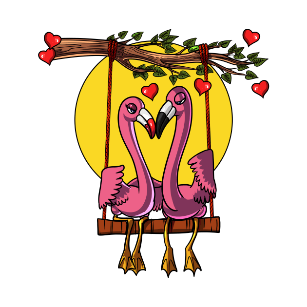 Flamingo Bird Couple by underheaven