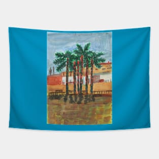 Palm Trees in Malaga City Tapestry