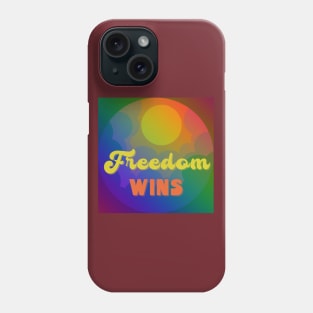 Freedom wins - retro rainbow colors Phone Case