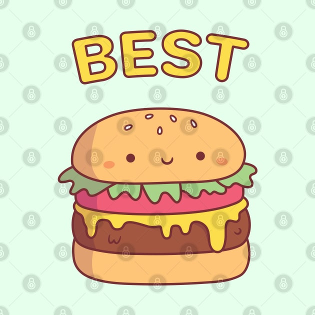 Cute Best Burger Best Friend Pair Doodle by rustydoodle