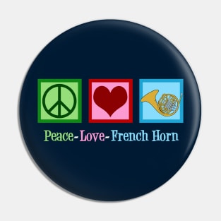 Peace Love French Horn Pin