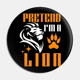 Pretending to be a lion Funny lazy halloween Pin