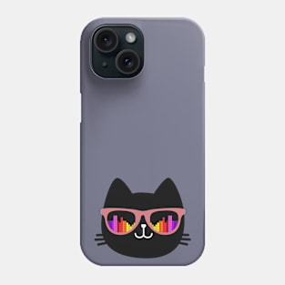 black cat music lover Phone Case