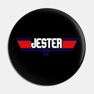 "Jester" 80's action movie design Pin