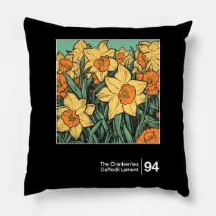 Daffodil Lament - Minimal Style Illustration Artwork Pillow