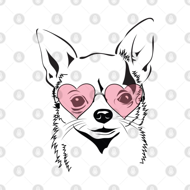 Chihuahua with heart glasses by Catdog