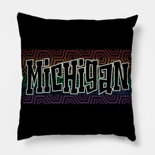 LGBTQ PATTERN USA MICHIGAN Pillow