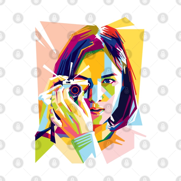 Camera Girl Pop Art by Laksana Ardie Store