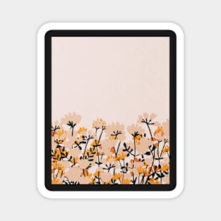 Abstract flowers, Botanical Mid century art Magnet