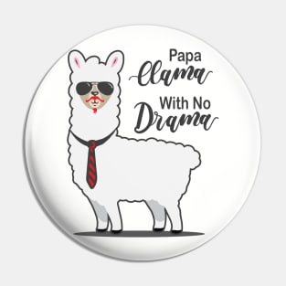 Papa Llama With No Drama Pin