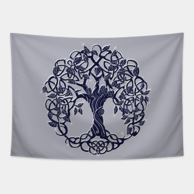 Tree of life Blue Tapestry by Astrablink7