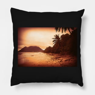 Sunset Sandy Beach Pillow