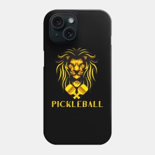 Pickleball man , cool pickleball design with Lion head, paddle Phone Case