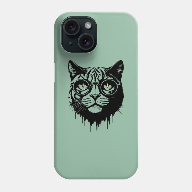 Hipster cat with sunglasses Phone Case by Nunae_Designs