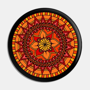 Warm Tone Mandala Pin