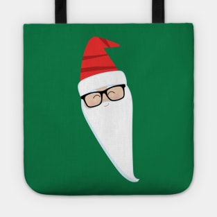 Long Face Santa Wearing Glasses Tote