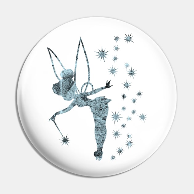 Blue Concrete Tinkerbell Ombre Sillhouette Pin by ijsw