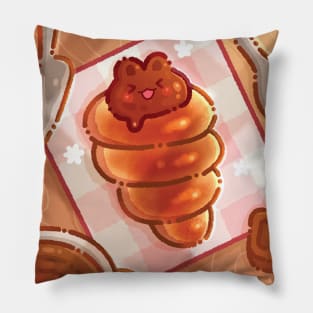 Cute Chocolate Bun Bread on table Pillow