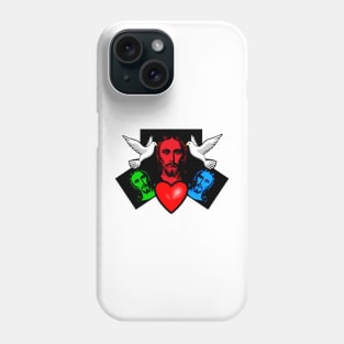 Jesus, heart of love and with the holy spirit Phone Case