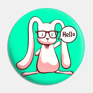 Say Hello Rabbit Pin