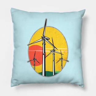 Wind Power Sunset Pillow