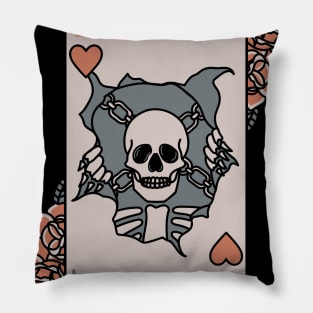 Skull Playing Card Pillow