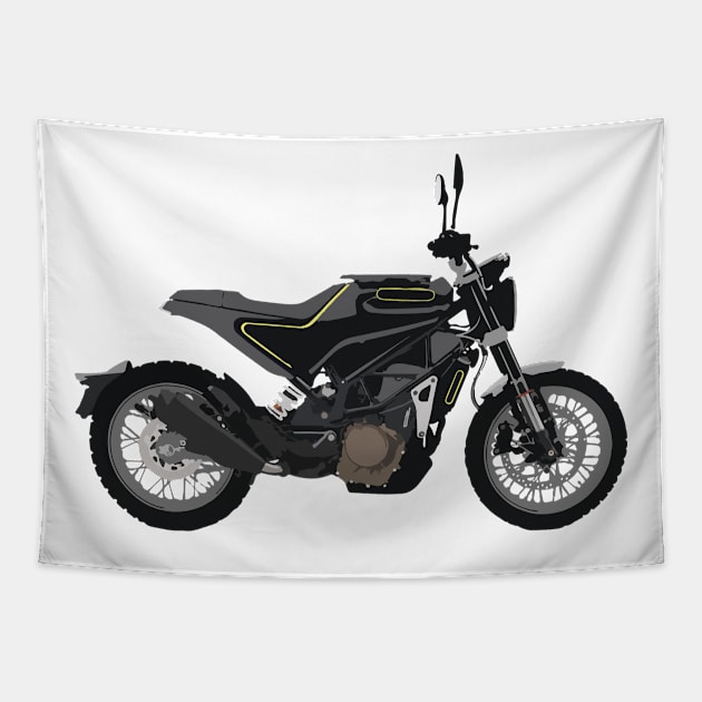 Motorcycle Husqvarna Svartpilen 401 Tapestry by WiredDesigns